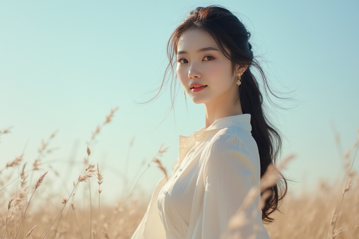 晨光少女清新自然